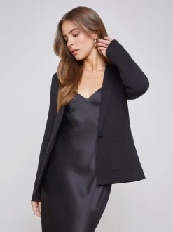 L'AGENCE All Things Black|Essentials|Lacey Knit Blazer Black