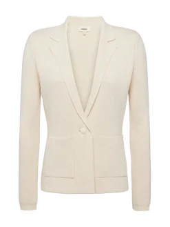 L'AGENCE Nouveau Whites|Back in Stock|Lacey Knit Blazer Porcelain