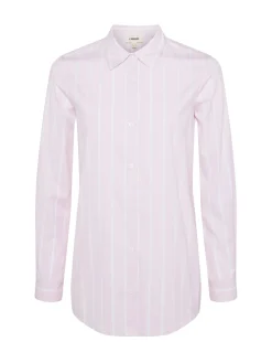 L'AGENCE Spring Collection|Blouses & Tops|Layla Back-Vent Poplin Tunic Lilac Snow/White Stripe