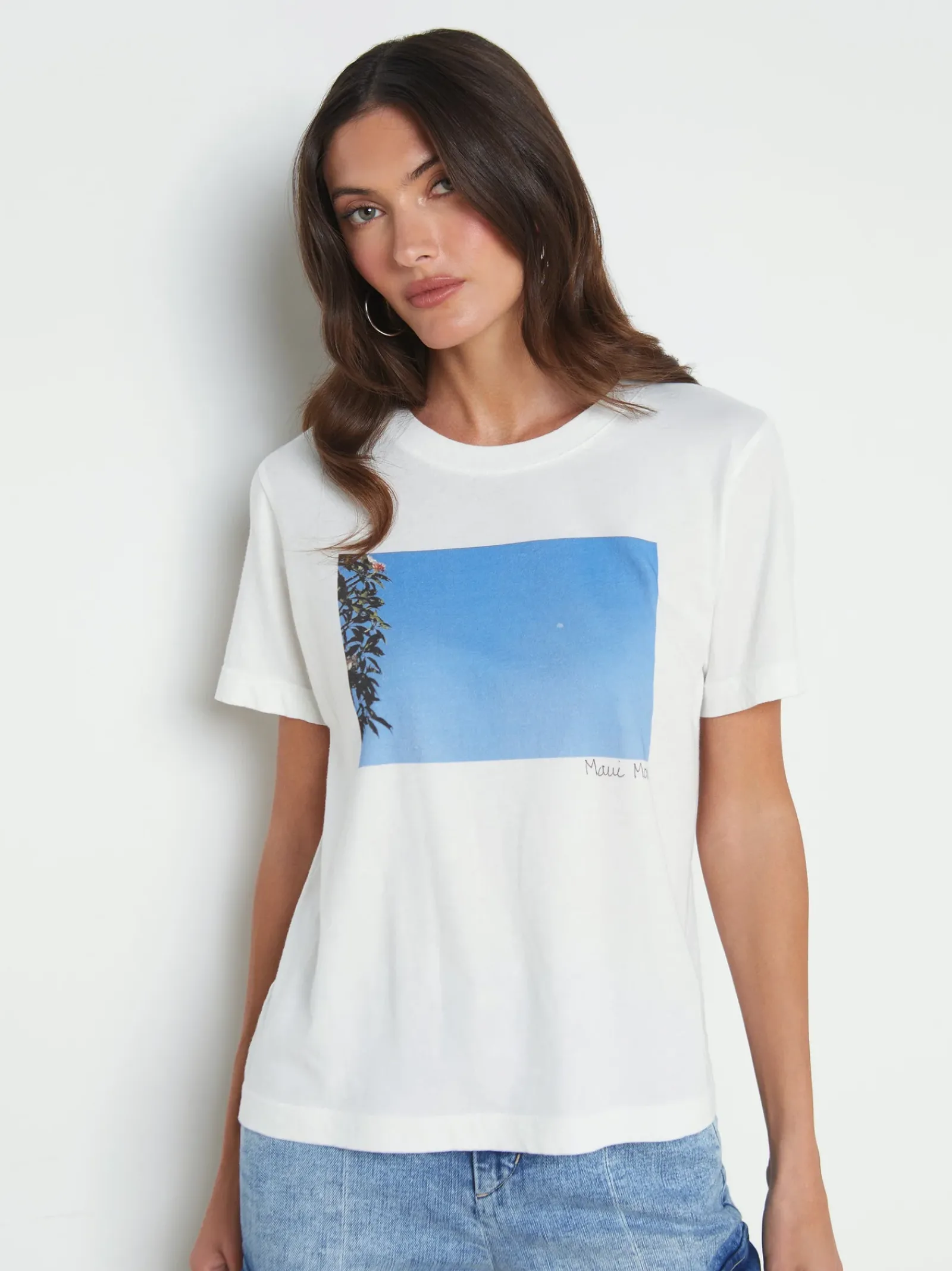 L'AGENCE Tees|Leilani Maui Moon Tee White