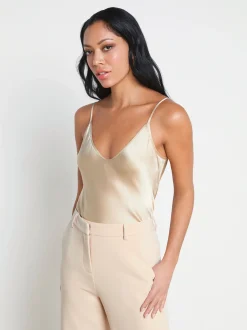 L'AGENCE Spring '24 Catalog|Spring Collection|Lexi Silk Camisole Toasted Almond