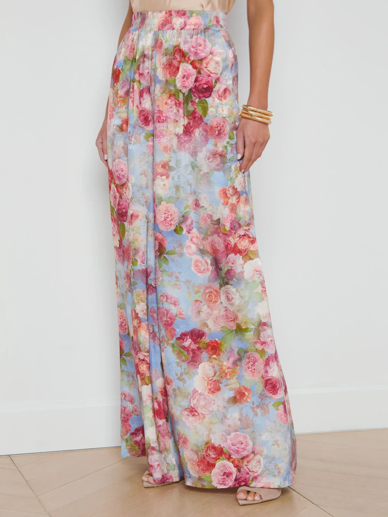 L'AGENCE Sets|Print Edition|Lillian Wide-Leg Pant Multi Soft Cloud Floral