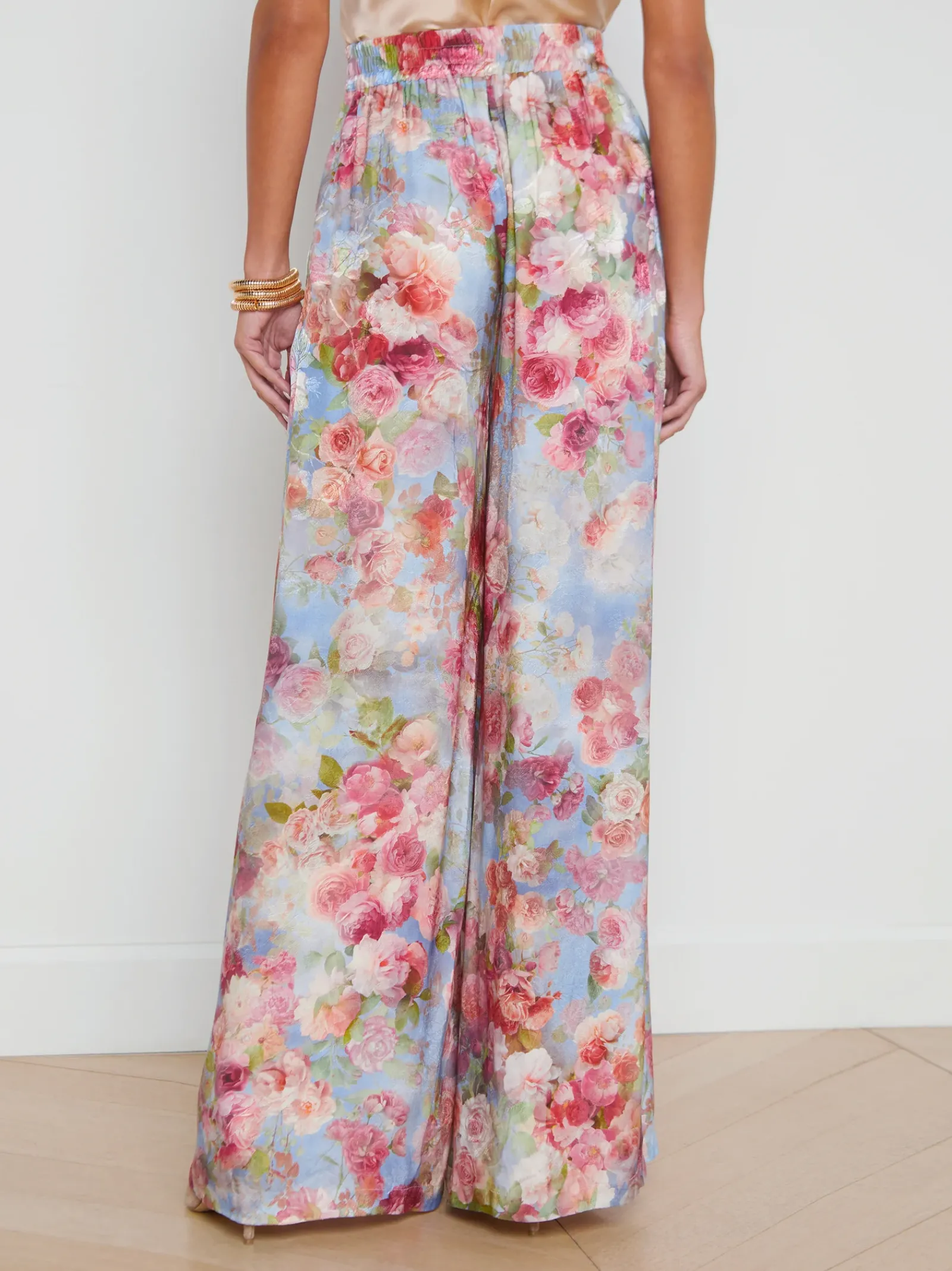 L'AGENCE Sets|Print Edition|Lillian Wide-Leg Pant Multi Soft Cloud Floral
