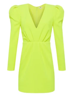 L'AGENCE Spring Collection|Dresses & Jumpsuits|Linnie Front-Pleat Dress Neon Citrus