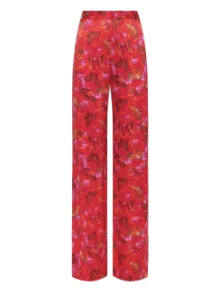 L'AGENCE Sets|Print Edition|Livvy Silk Straight-Leg Trouser Multi Butterfly Petal