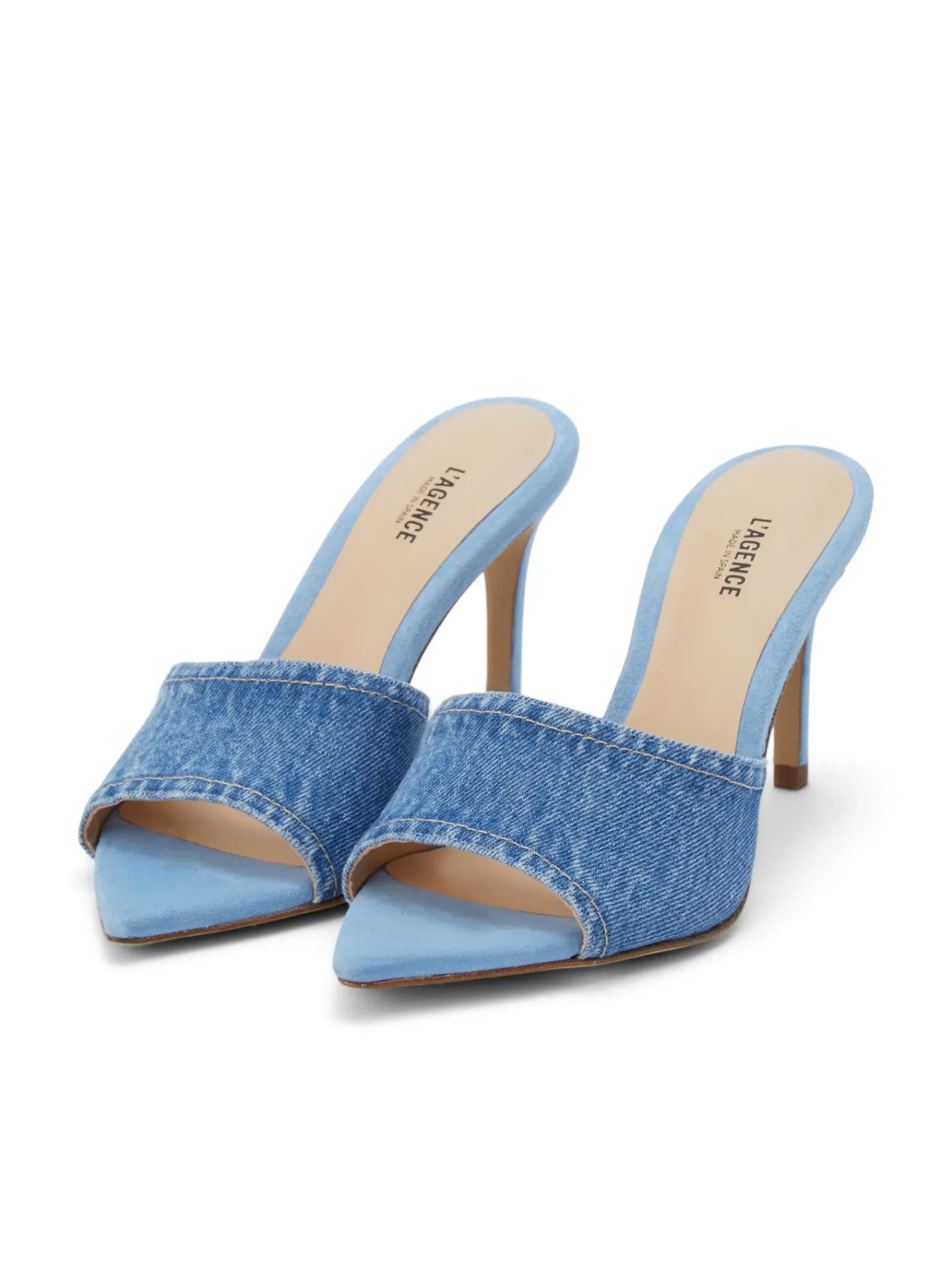 L'AGENCE Back in Stock|Resort Collection|Lolita Open Toe Mule Blue Denim