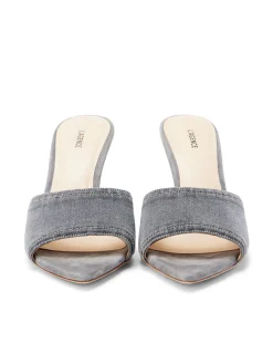 L'AGENCE Resort Collection|Mules|Lolita Open Toe Mule Grey Denim