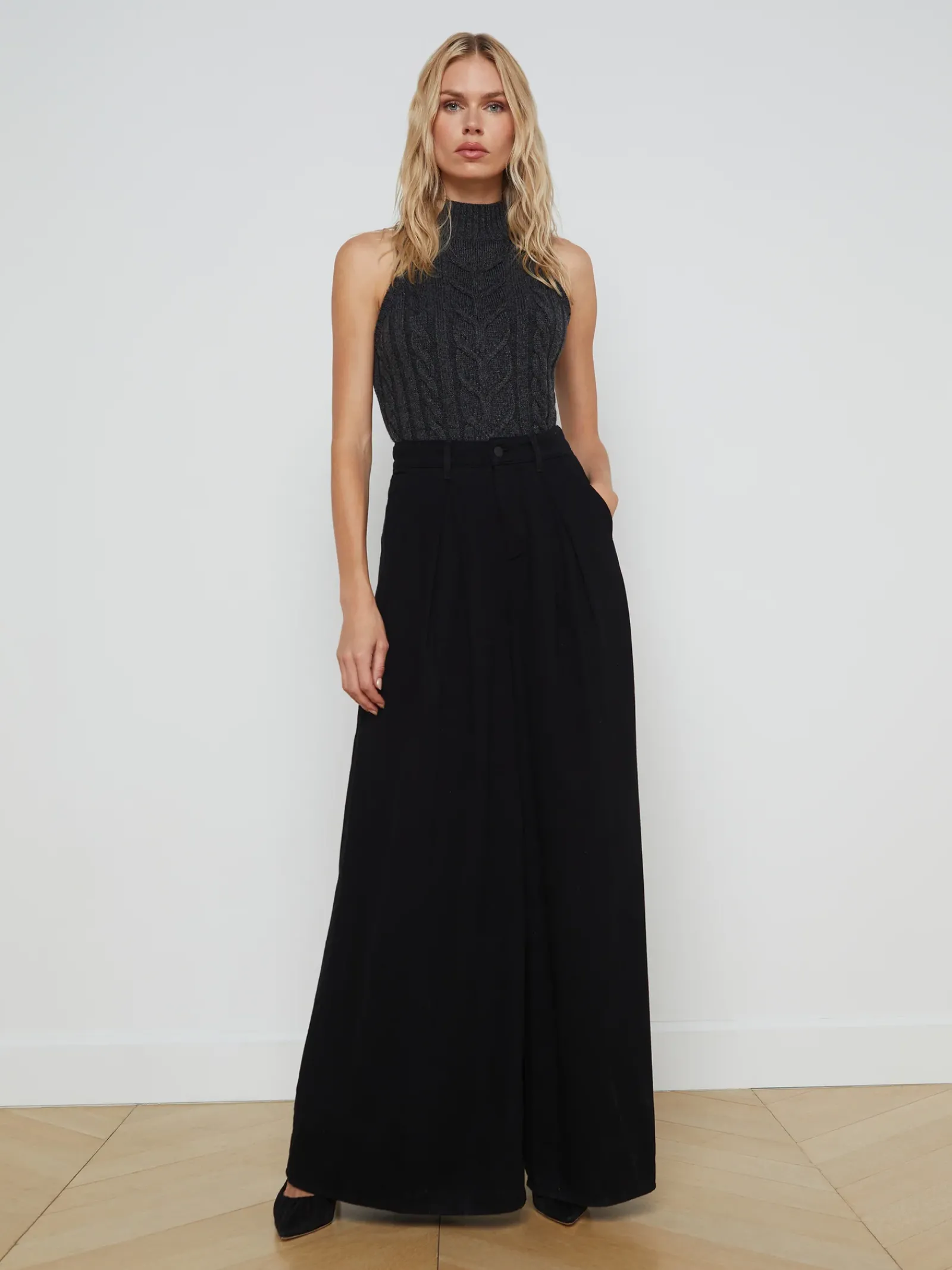 L'AGENCE All Things Black|Wide & Relaxed|Lorenza Jean Noir
