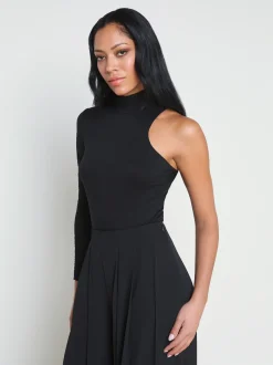 L'AGENCE All Things Black|Spring Collection|Lotti One-Sleeve Bodysuit Black