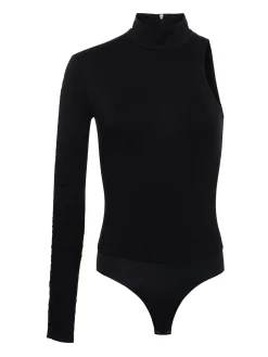 L'AGENCE All Things Black|Spring Collection|Lotti One-Sleeve Bodysuit Black