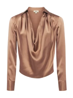 L'AGENCE Spring Collection|Silks|Lotus Silk Blouse Mocha