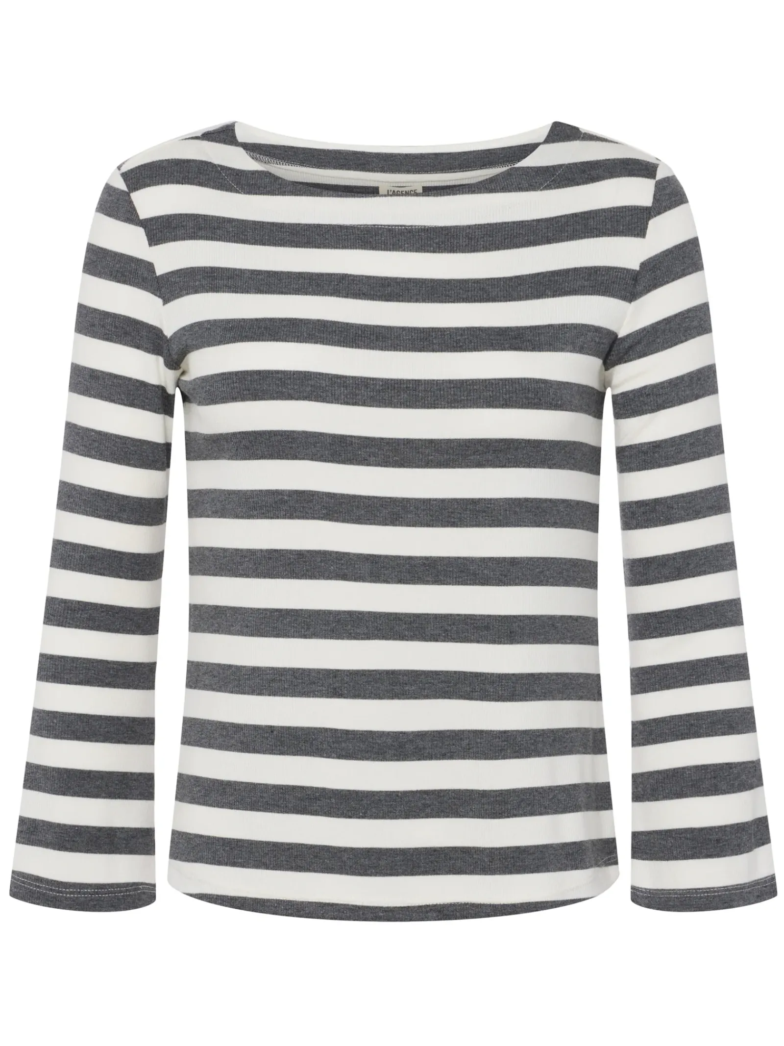 L'AGENCE Spring Collection|Lucille Boatneck Top Marengo/White Stripe