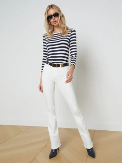 L'AGENCE Online Exclusives|Resort Collection|Lucille Tee Navy/White Stripe