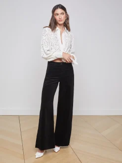 L'AGENCE Wide & Relaxed|Velvet Denim|Maghra Velvet Jean Noir