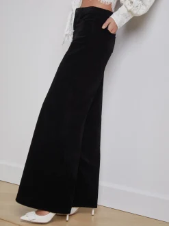 L'AGENCE Wide & Relaxed|Velvet Denim|Maghra Velvet Jean Noir