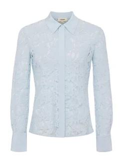 L'AGENCE Spring '24 Catalog|Spring Collection|Maia Floral Lace Blouse Ice Water