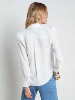 L'AGENCE Spring Collection|Blouses & Tops|Maisy Cargo Pocket Shirt Ivory
