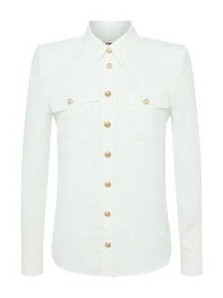 L'AGENCE Spring Collection|Blouses & Tops|Maisy Cargo Pocket Shirt Ivory