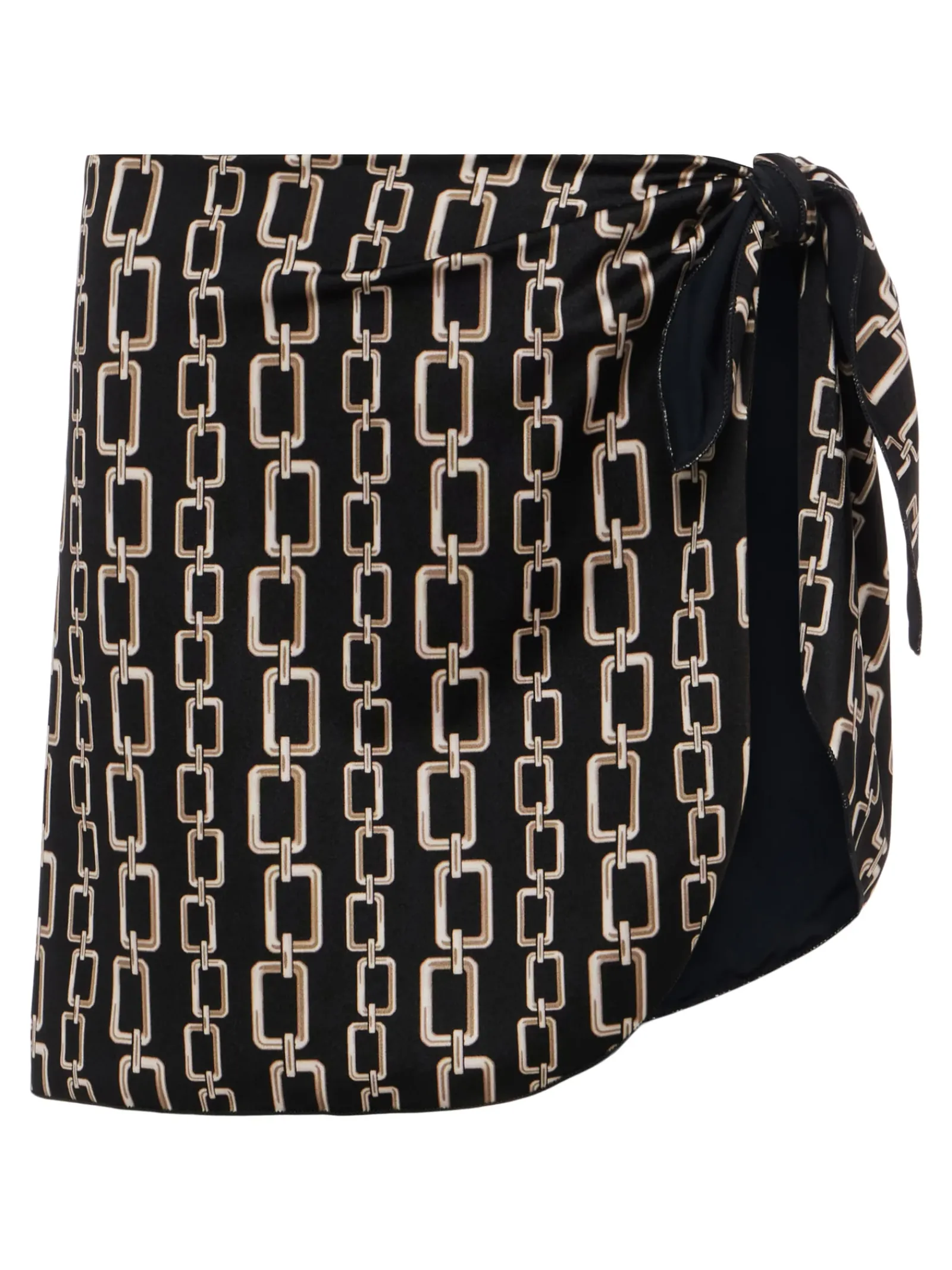 L'AGENCE Spring Collection|Swimwear|Marceline Mini Pareo Black/Gold Chain
