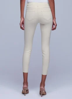 L'AGENCE Petite|Skinny|Margot Coated Skinny Jean Oat/Mothergoose Contrast Coated