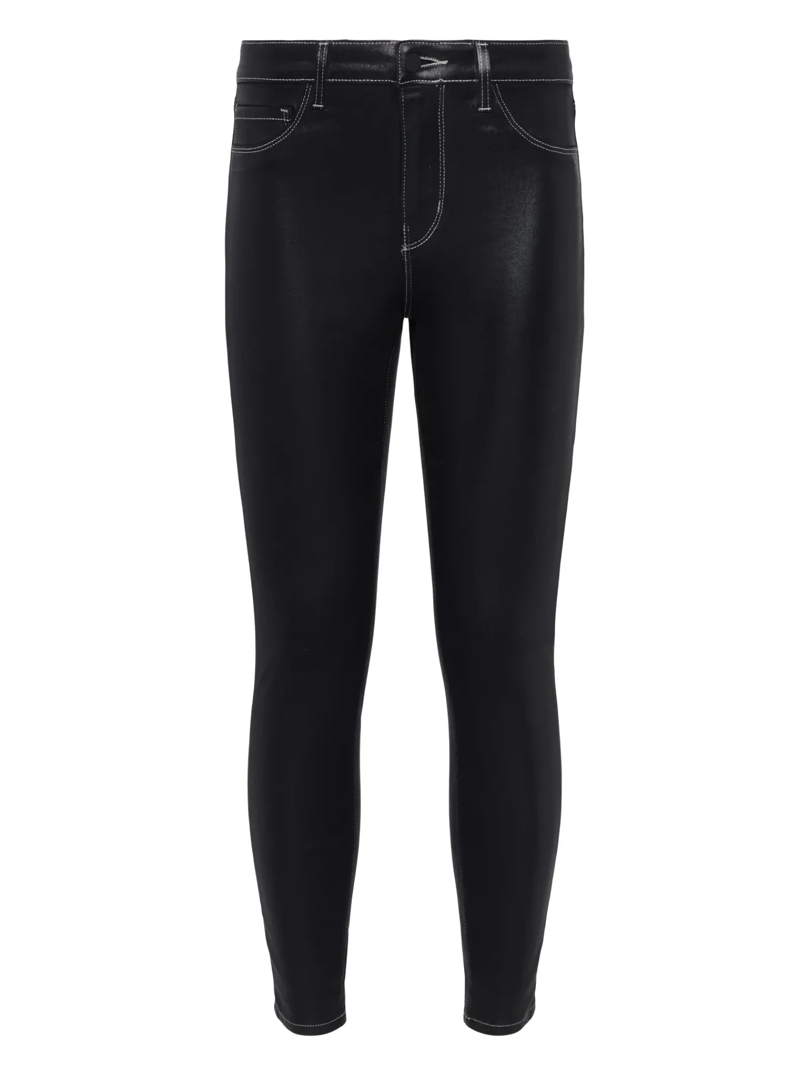 L'AGENCE All Things Black|Petite|Margot Coated Skinny Jean Noir/Natural Contrast Coated