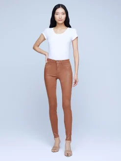 L'AGENCE Skinny|Coated Denim|Marguerite Coated Jean Java Coated