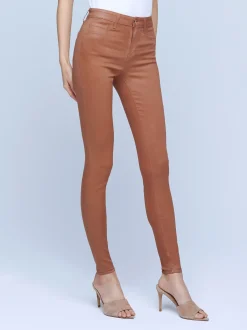 L'AGENCE Skinny|Coated Denim|Marguerite Coated Jean Java Coated