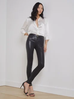L'AGENCE All Things Black|Back in Stock|Marguerite Coated Jean Black Coated