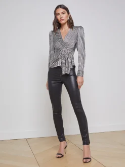 L'AGENCE All Things Black|Skinny|Marguerite Coated Jean Noir/Natural Contrast Coated