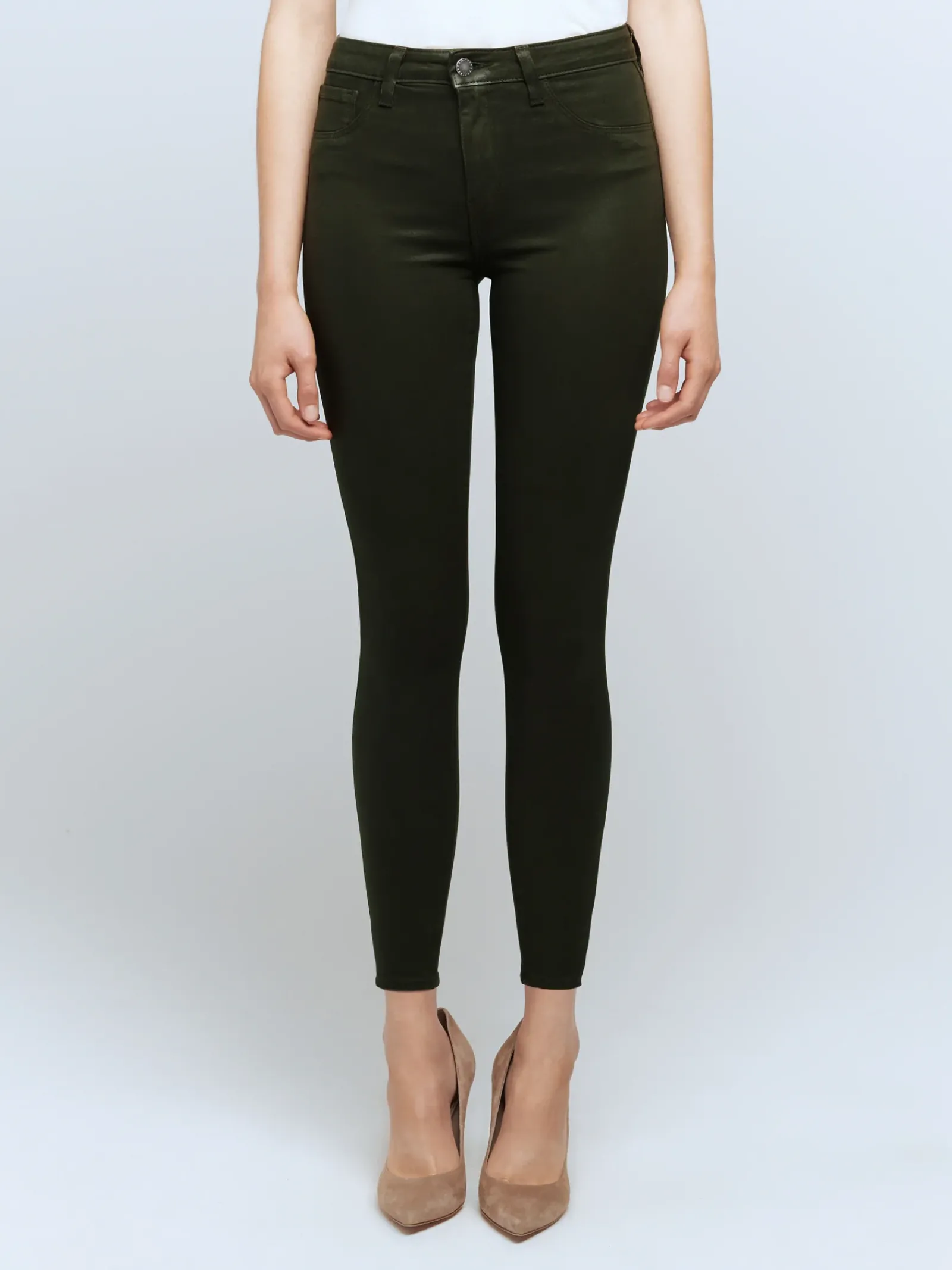 L'AGENCE Skinny|Coated Denim|Marguerite Coated Jean Army Coated
