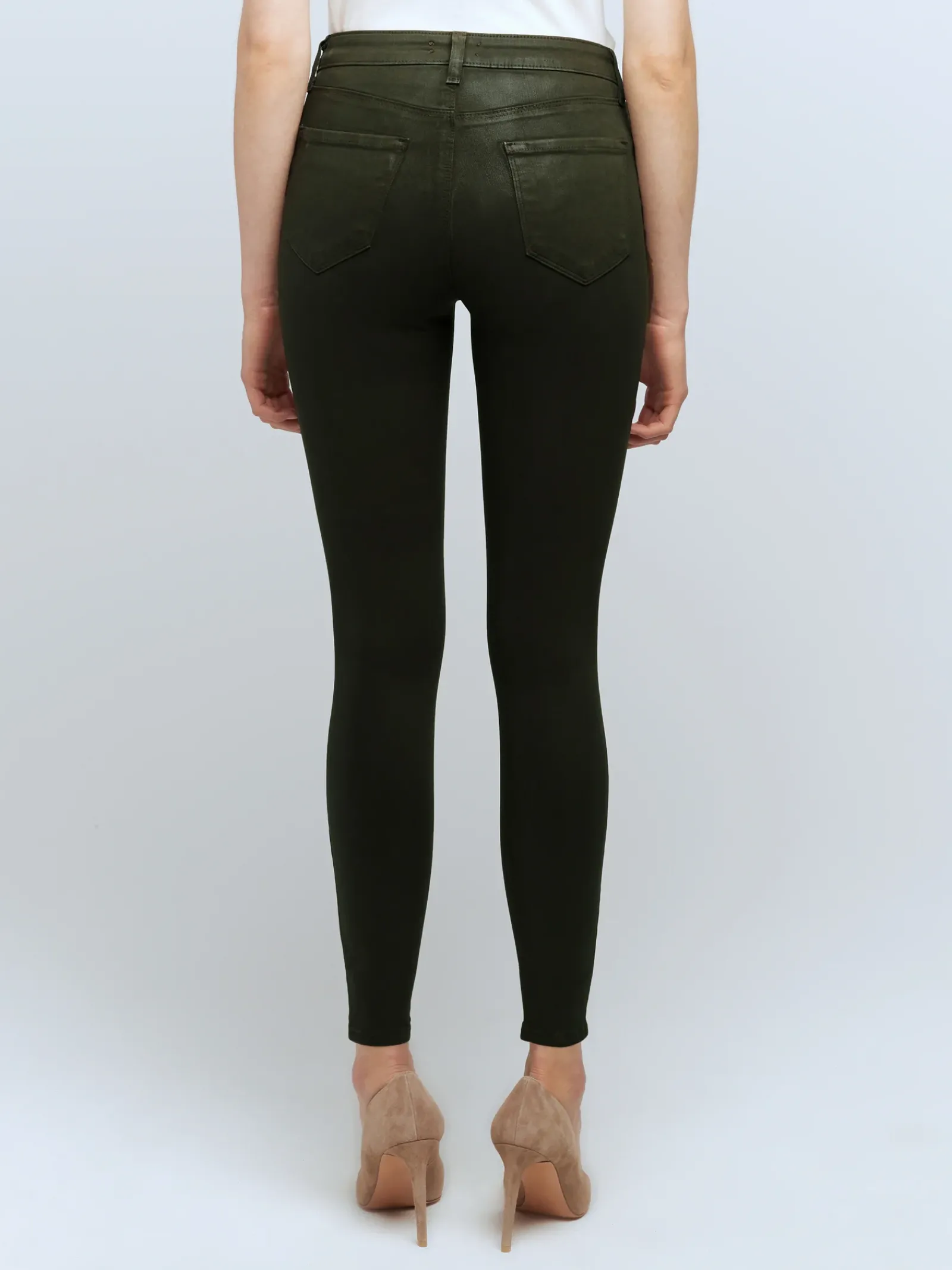 L'AGENCE Skinny|Coated Denim|Marguerite Coated Jean Army Coated
