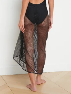 L'AGENCE Spring Collection|Swimwear|Maribel Mesh Pareo Black