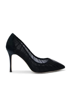 L'AGENCE Resort Collection|Heels & Pumps|Marie Pump Black Tulle/Satin