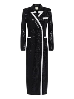 L'AGENCE Spring Collection|Blazers & Jackets|Marlowe Sequin Tuxedo Jacket Black/White