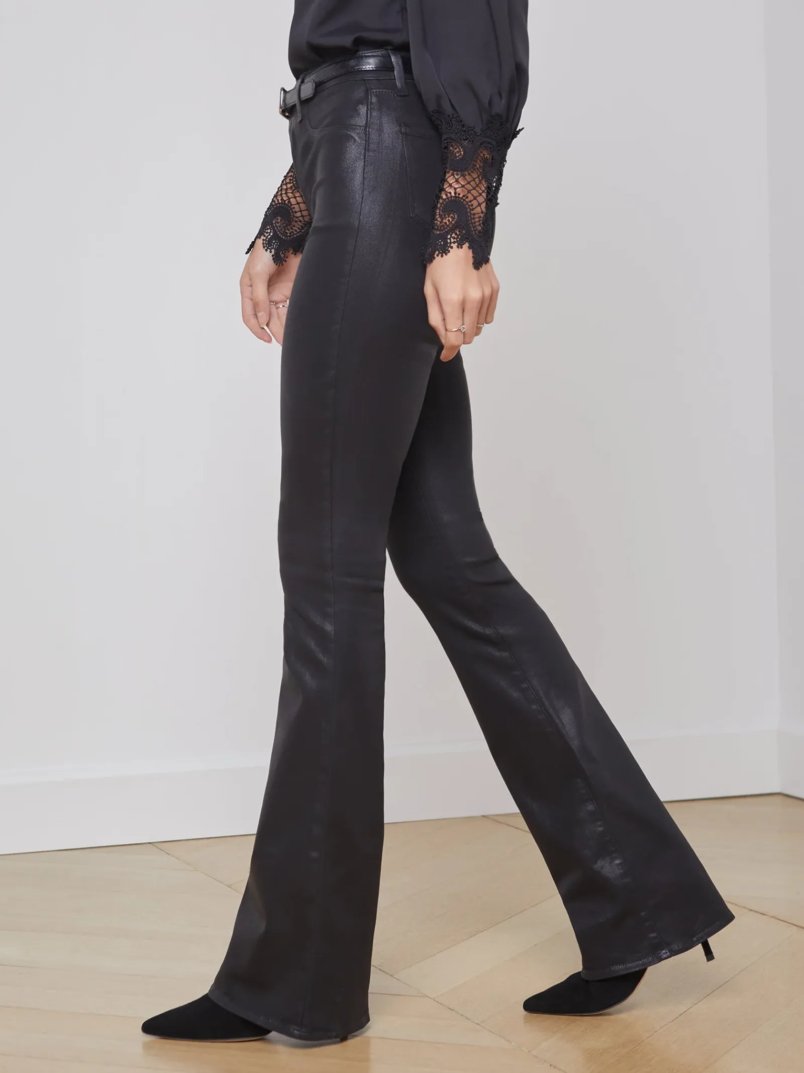 L'AGENCE All Things Black|Back in Stock|Marty Coated Jean Noir Coated