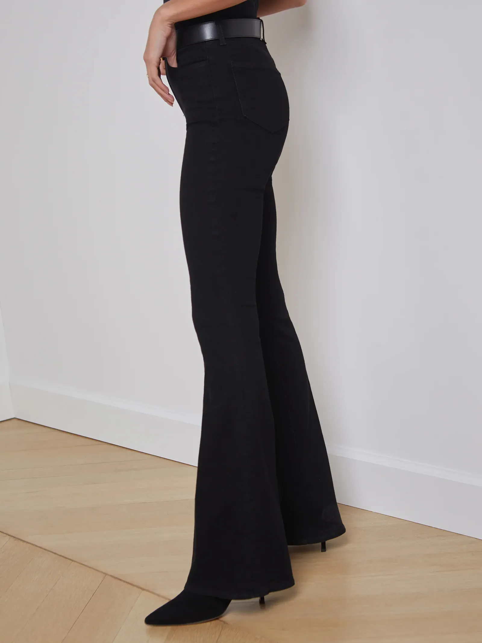 L'AGENCE All Things Black|Flare & Bootcut|Marty Flare Jean Jet