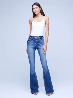 L'AGENCE Flare & Bootcut|Aged Denim|Marty Flare Jean Cambridge
