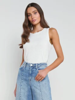 L'AGENCE Spring Collection|Camisoles & Tanks|Mikaela Cotton Tank Soft White