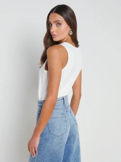 L'AGENCE Spring Collection|Camisoles & Tanks|Mikaela Cotton Tank Soft White