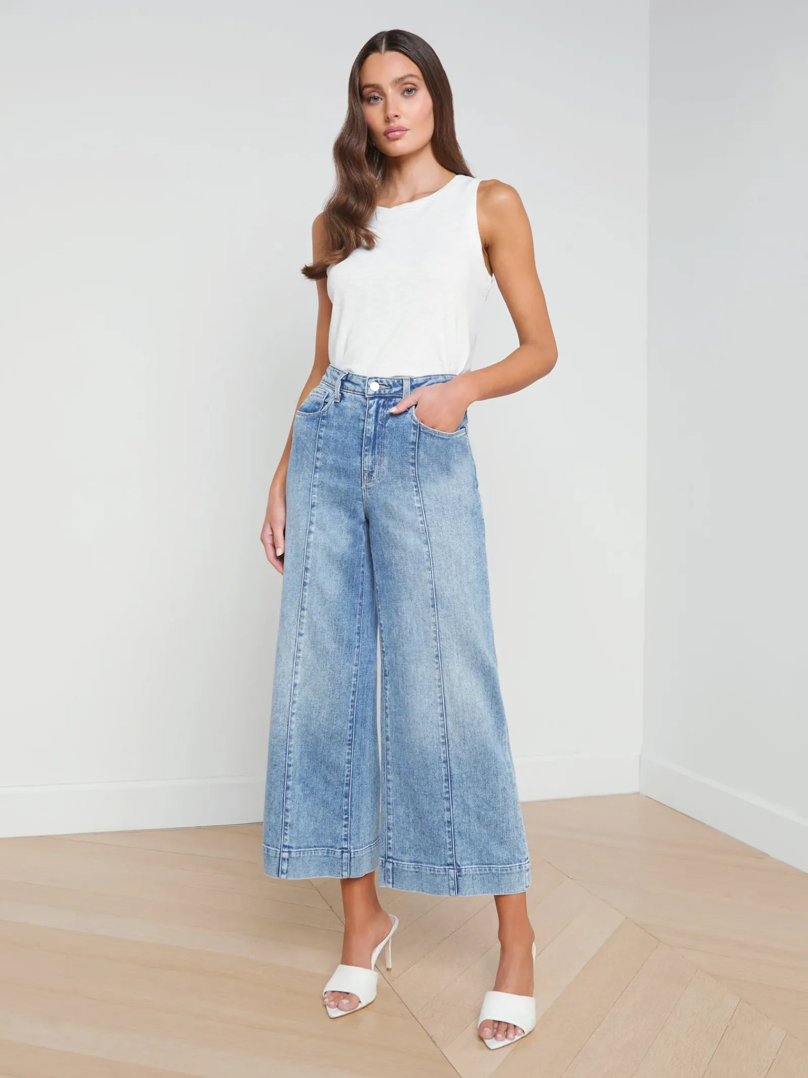 L'AGENCE Spring Collection|Camisoles & Tanks|Mikaela Cotton Tank Soft White