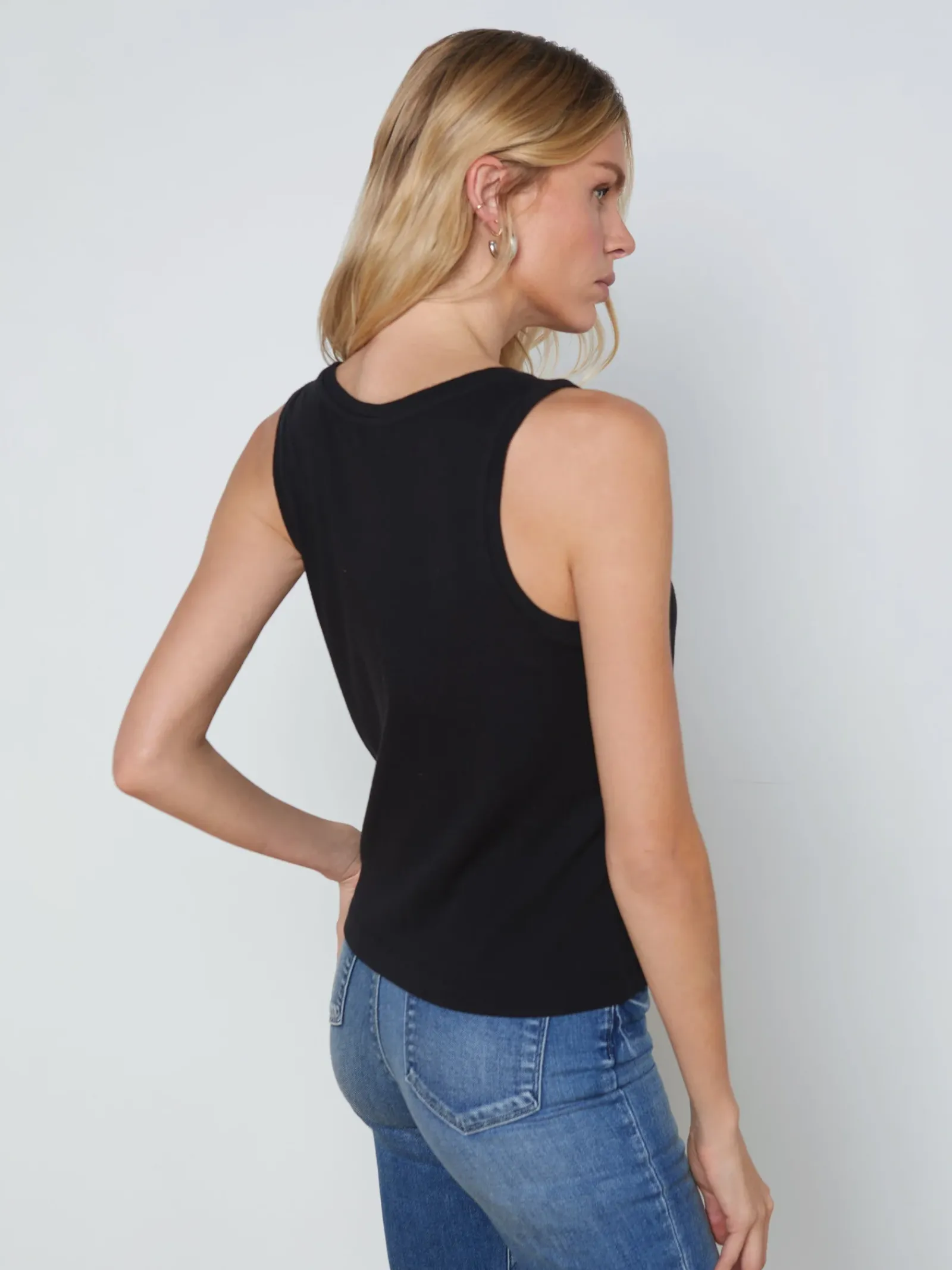 L'AGENCE All Things Black|Spring Collection|Mikaela Cotton Tank Black