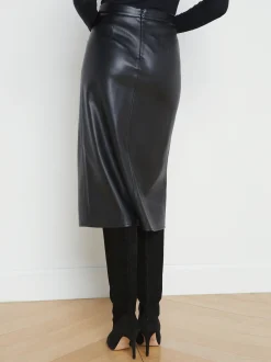 L'AGENCE All Things Black|Back in Stock|Milann Faux Leather Skirt Black