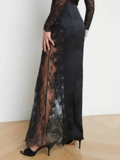 L'AGENCE All Things Black|Spring Collection|Minka Silk Lace Skirt Black