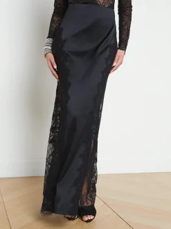 L'AGENCE All Things Black|Spring Collection|Minka Silk Lace Skirt Black