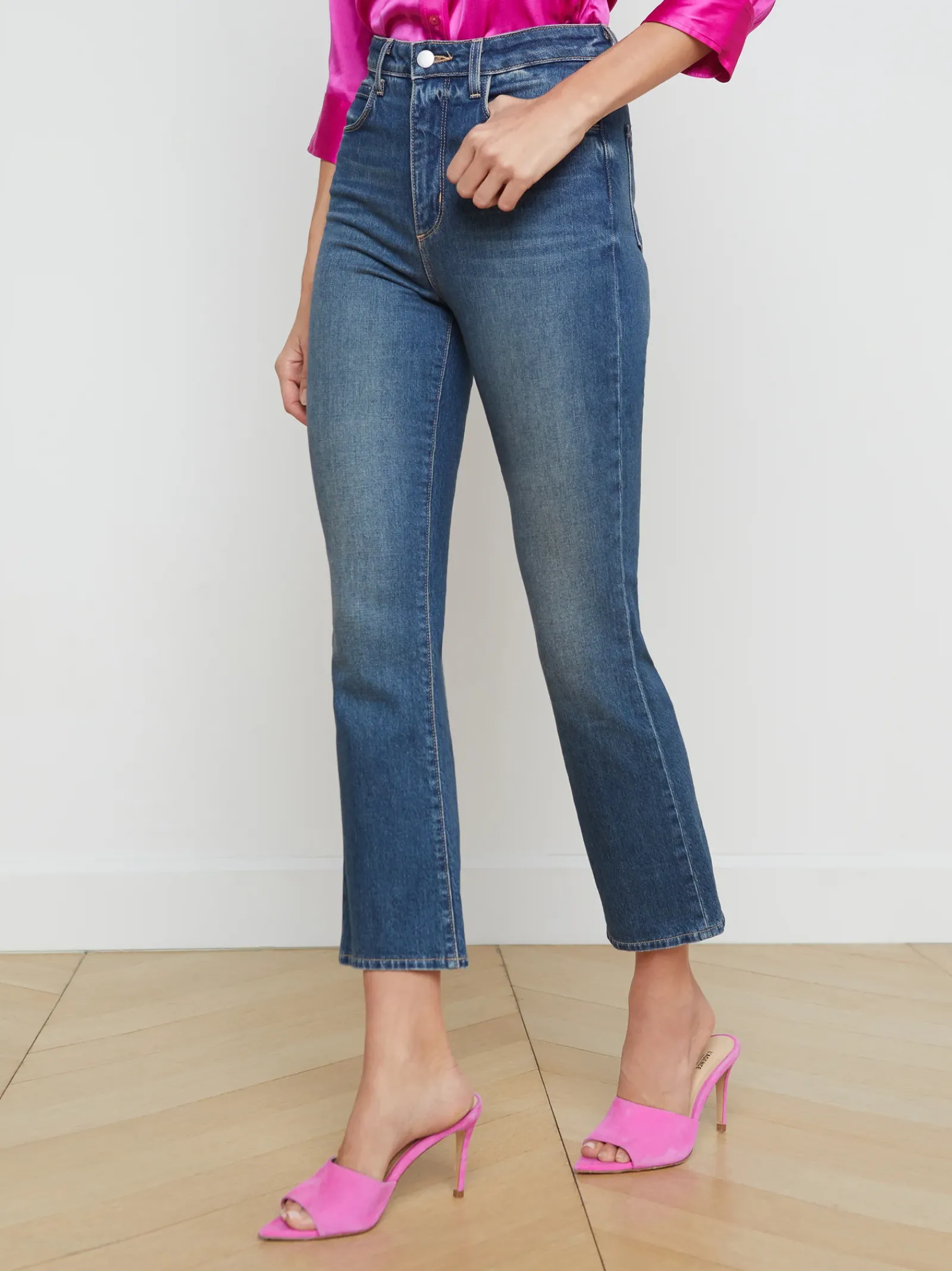 L'AGENCE Flare & Bootcut|Best Sellers|Mira Cropped Micro Boot Jean Woodbridge
