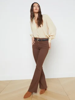 L'AGENCE Resort Collection|Silks|Mirage Blouse Pebble