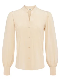 L'AGENCE Resort Collection|Silks|Mirage Blouse Pebble