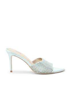 L'AGENCE Resort Collection|Mules|Narcise Open Toe Mule Mint Satin