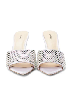 L'AGENCE Resort Collection|Mules|Narcise Open Toe Mule Lilac Satin
