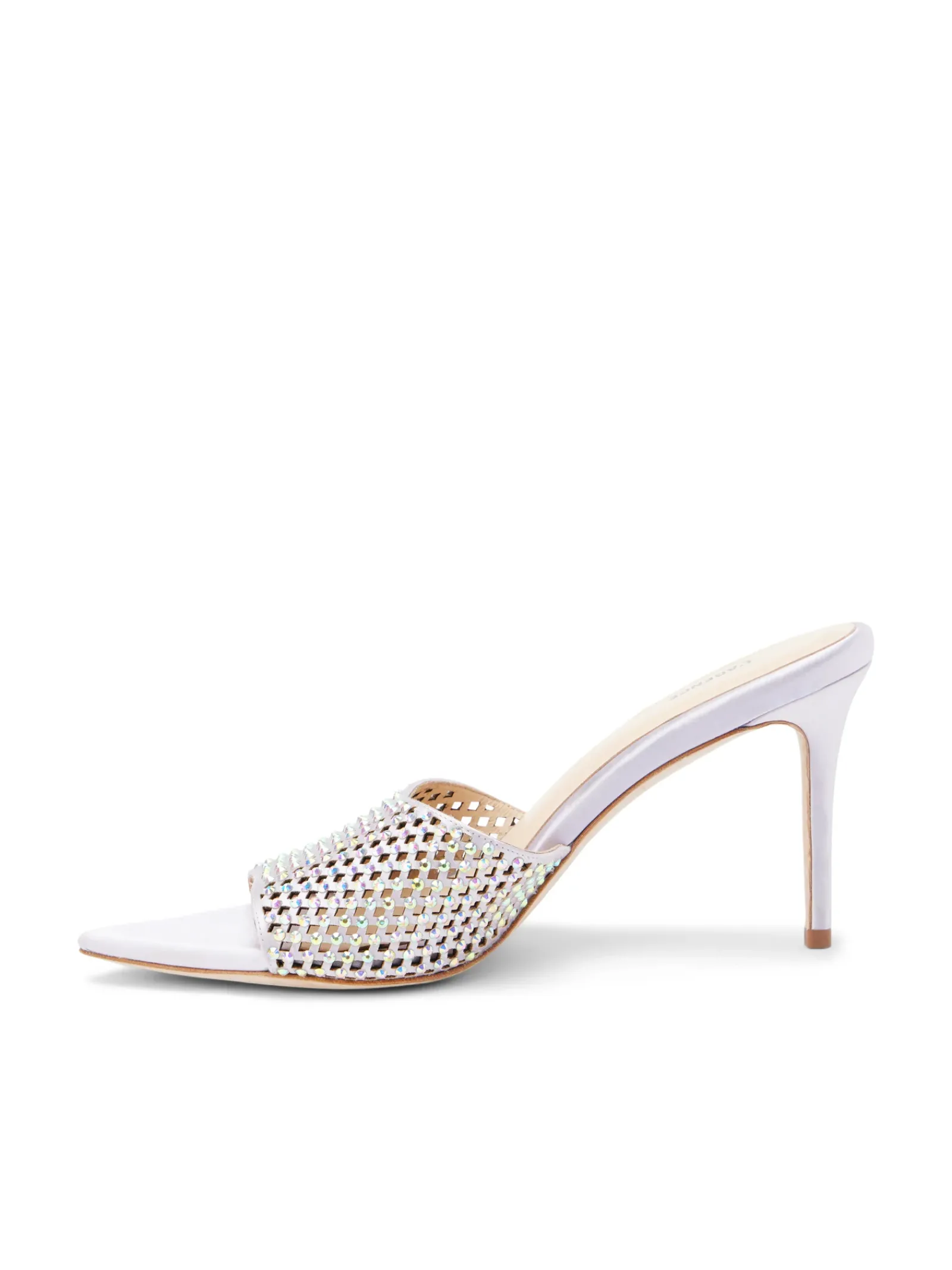 L'AGENCE Resort Collection|Mules|Narcise Open Toe Mule Lilac Satin
